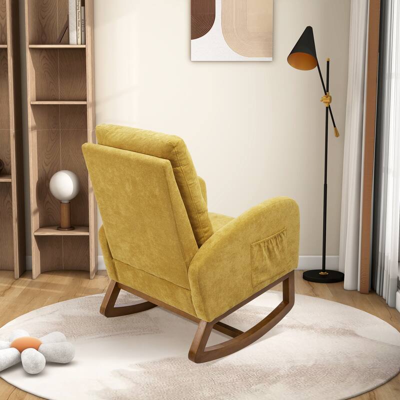 27.2"W Polyester Rocking Chair with Side Pocket
