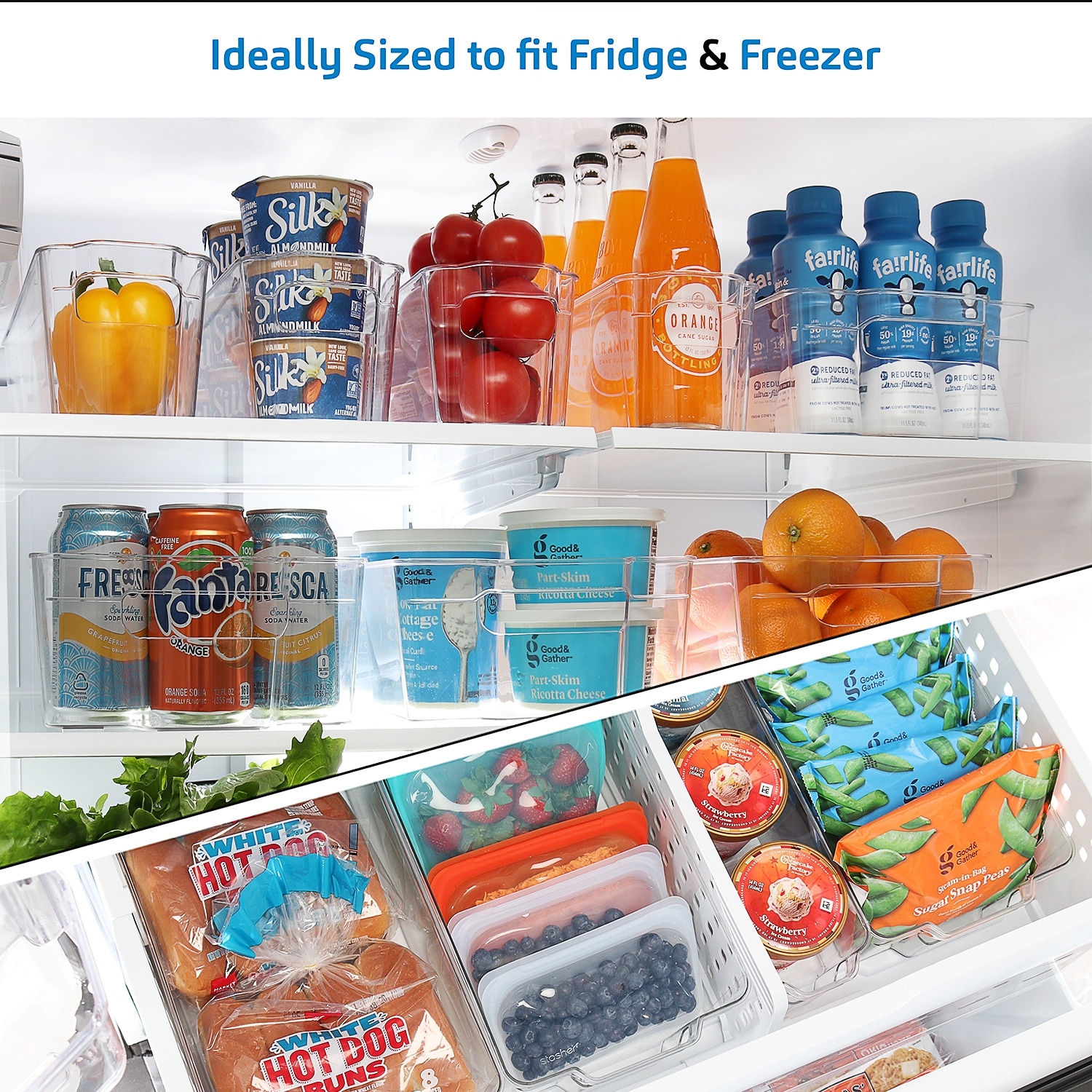 StorageBud Fridge Organizer - 14 Piece Refrigerator Organizer Bins -  Stackable Freezer Organizer - Clear Refrigerator Organizer - Multi Size  Acrylic Fridge Bins 