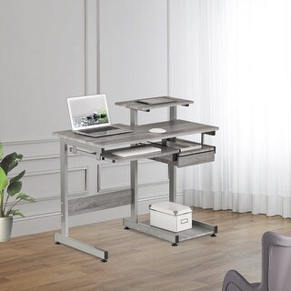 Topcraft Computer Workstation Desk, Grey - Bed Bath & Beyond - 37249453