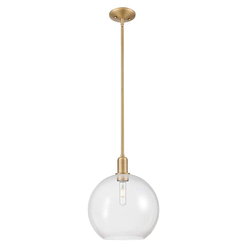 Innovations Lighting Endless Possibilities Arcadia - Athens - 1 Light 12" Stem Hung Mini Pendant - Clear/Brushed Brass