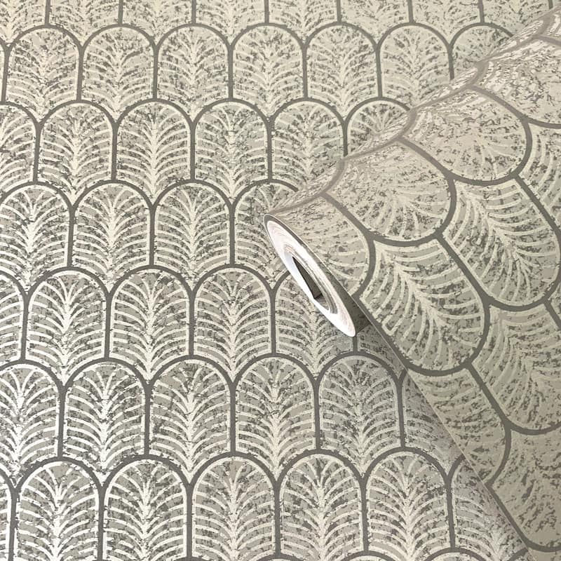 Galerie Wallcoverings Lustre Collection Geometric Arc Non-woven Shimmer Wallpaper Roll