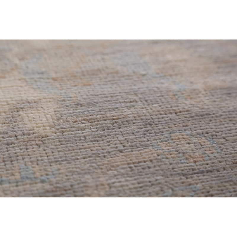 Hand Knotted Oriental 100% Wool Carpet Transitional All-Over Greys & Charcoal Oushak Area Rug - 13' 10'' X 10' 1''