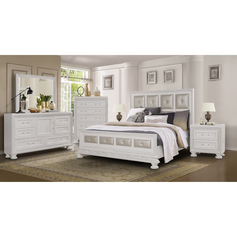 Penta White/Champagne Bedroom Set - King - 5 Piece