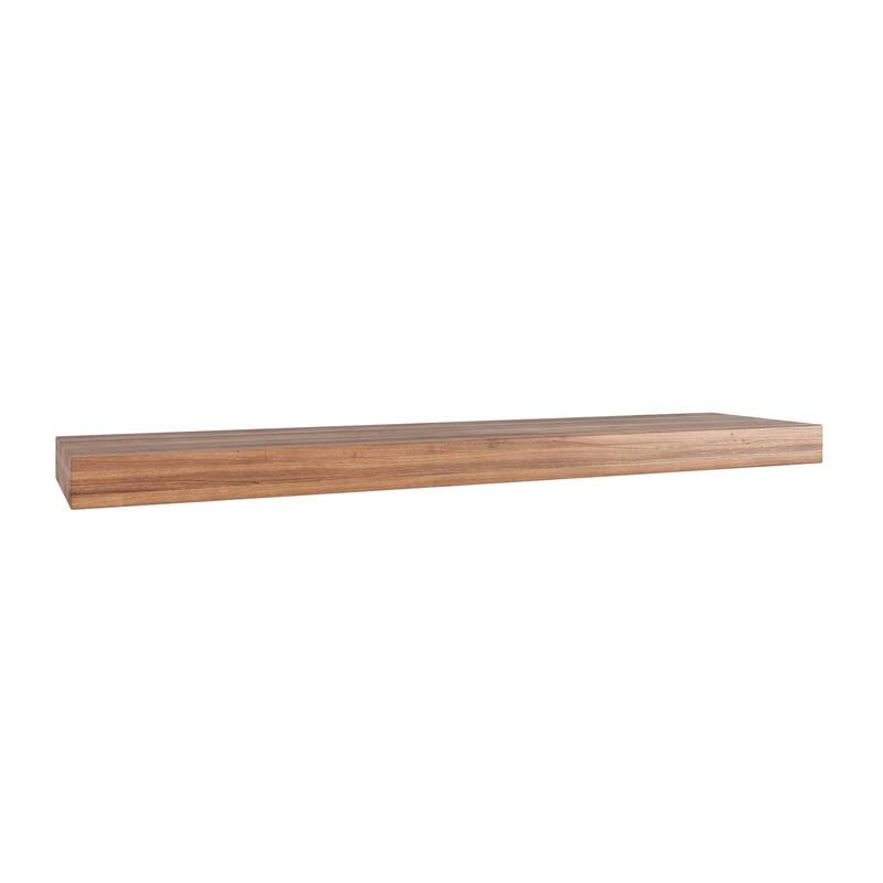 Manada Hollow Floating Teak Wall Shelf