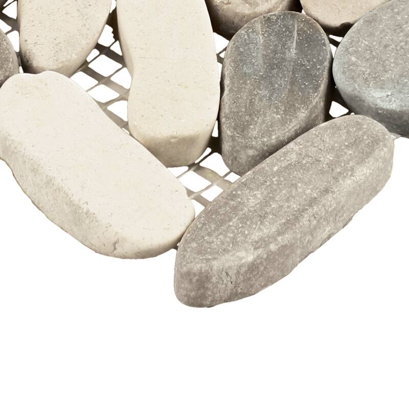 Daltile Pebble Oasis Natural Stone Striped Pebble Mosaic 11" x 11" (11 PC per Carton) (10.78 SQFT per Carton)