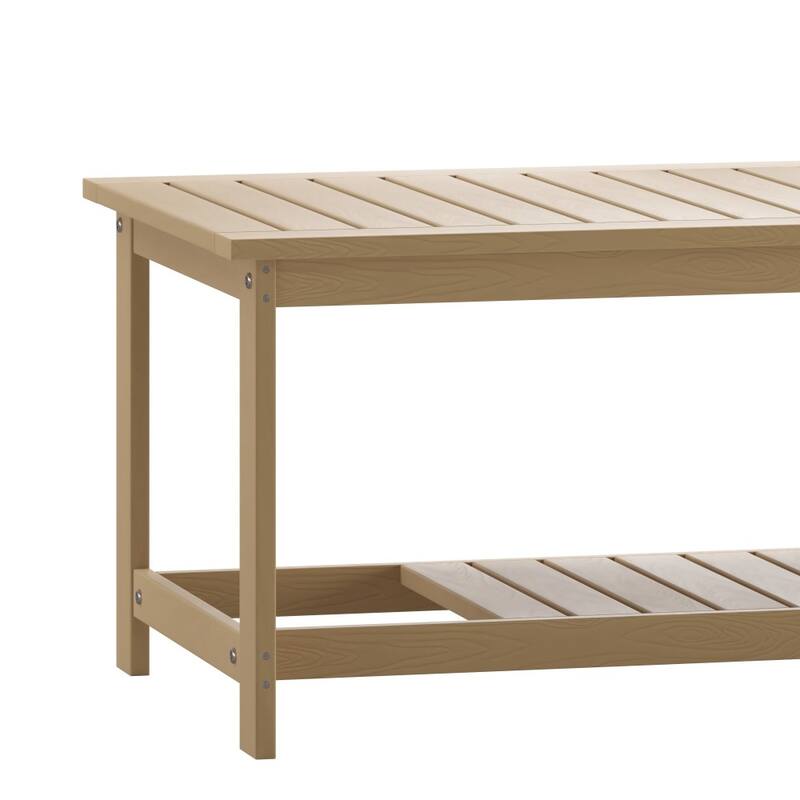 Indoor/Outdoor Poly Resin 2-Tier Adirondack Coffee Table