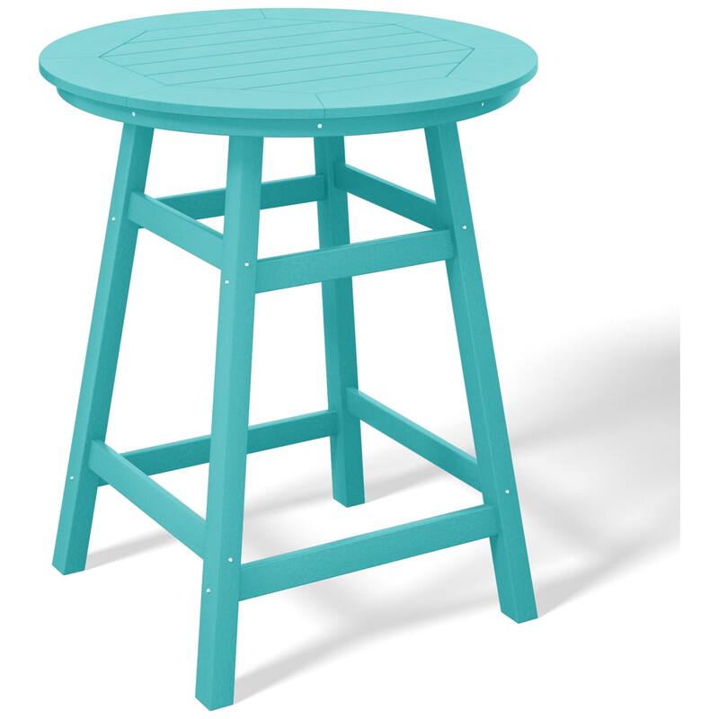 Laguna Hdpe All Weather Outdoor Patio 35" Round Counter Table - Turquoise