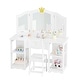 preview thumbnail 22 of 51, Kids Vanity Set with Mirror Makeup Dressing Table with Drawer White-Crown/Three-Fold Mirror - 1-drawer