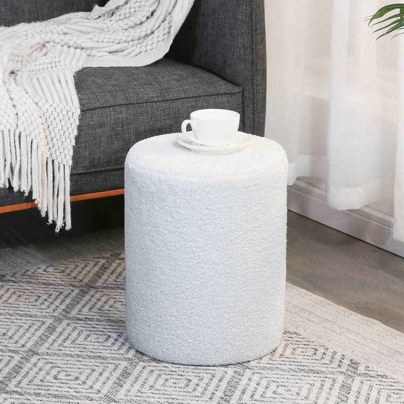 Adeco Ottoman Footrest Fabric Stool for Living Room Bedroom