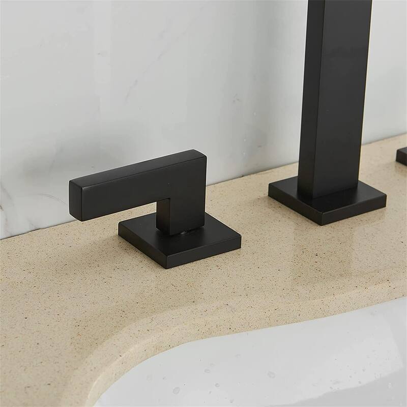 8-Inch Widespread Bathroom Faucet With Drain Assembly 3 Holes Bathroom Sink Faucets Double Handle Modern Vanity Basin Taps