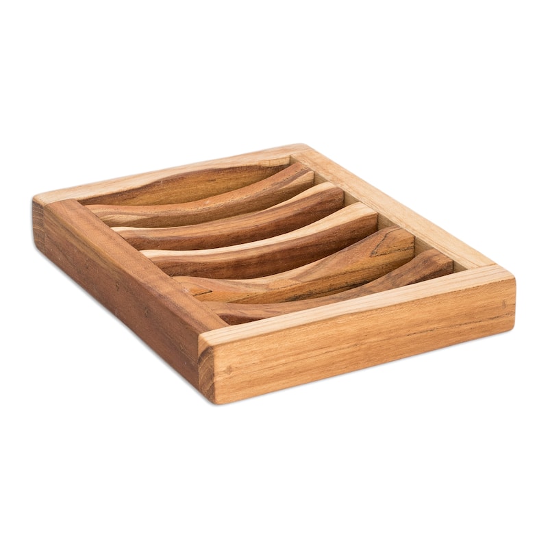 Novica Handmade Harmony Teak Soap Dish - Brown