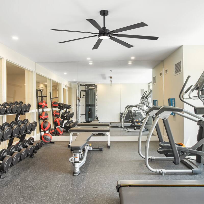 Large 72" Reversible 7-Blade Integrated Ceiling Fan with LED Light and Remote