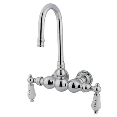 Kingston Brass Vintage Wall Mounted Clawfoot Tub Filler with Porcelain