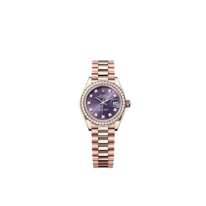 Rolex Pre-Owned EverRose Datejust President Women's Watch - Rose Gold and Diamonds - 28mm