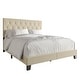 preview thumbnail 3 of 17, CraftPorch Simple Button Tufted Linen Upholstered Bed