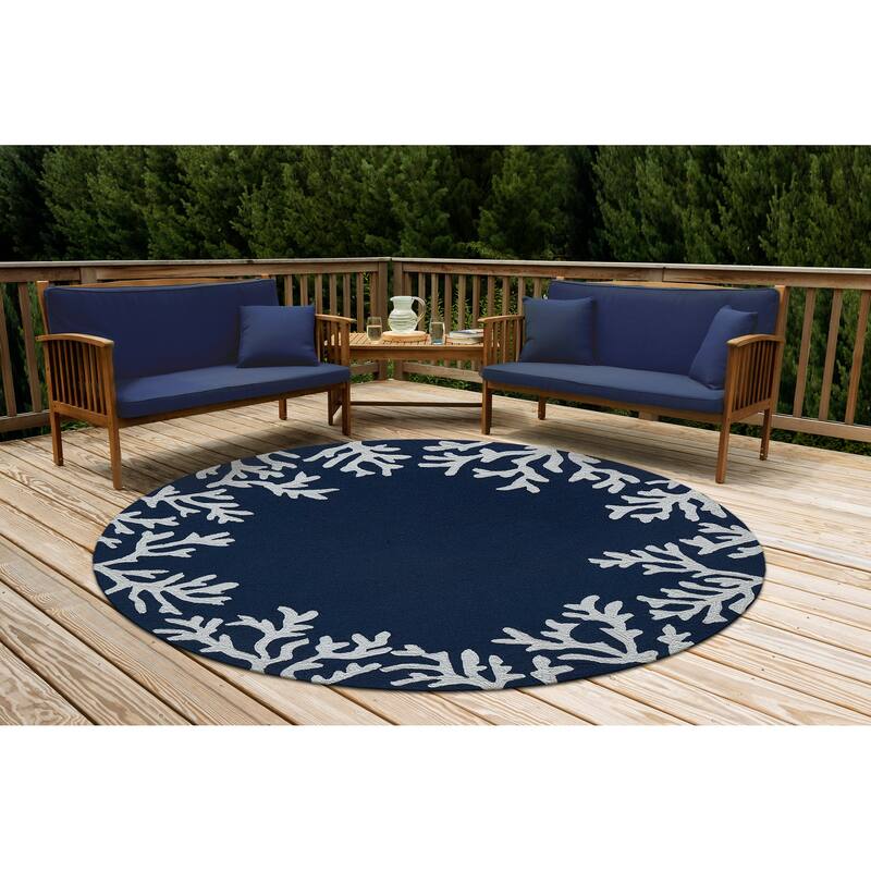 Liora Manne Capri Coral Border Indoor/Outdoor Rug