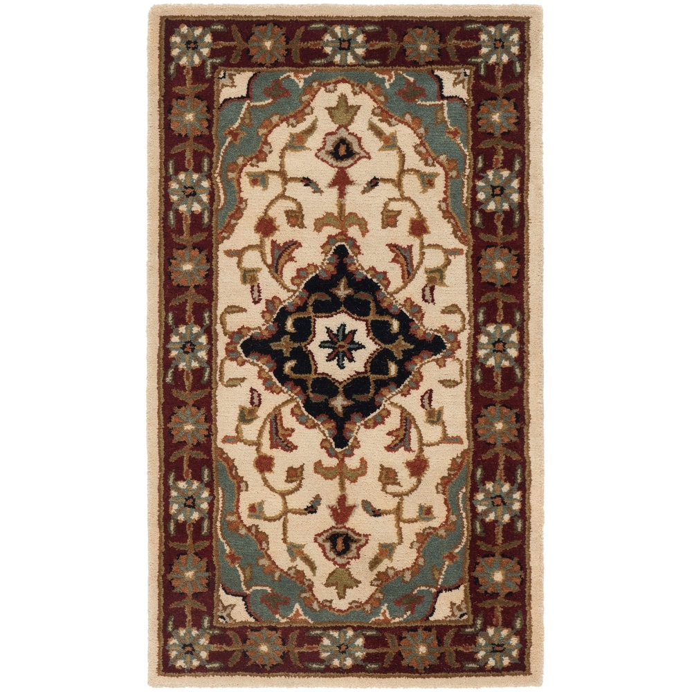 SAFAVIEH Handmade Heritage Harmony Stripe Traditional Oriental Wool Rug