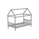 preview thumbnail 8 of 11, Light Grey Rubber Wood House Bed,Twin Size Kids Bed