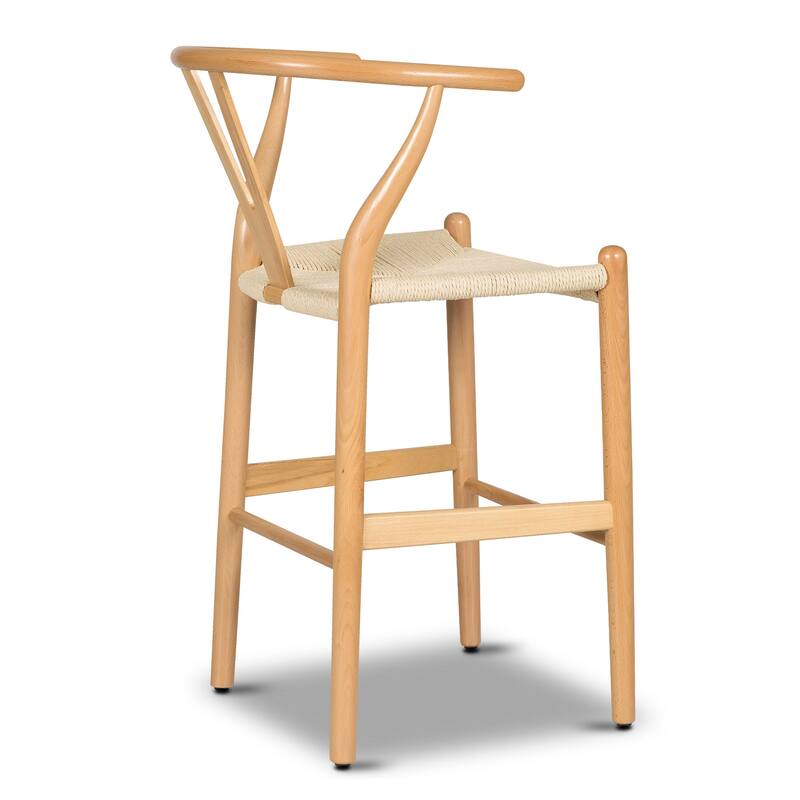 Poly & Bark Weave 23.5" Seat Height Counter Stool - Solid Wood with Woven Seat