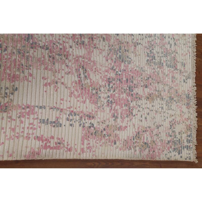Abstract Area Rug Handmade Modern Wool Carpet - 6'6"x 9'8"