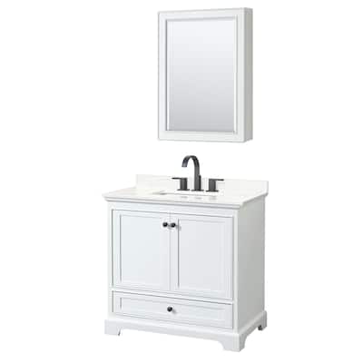 Deborah 36-inch Single Vanity, Quartz Top, Medicine Cabinet