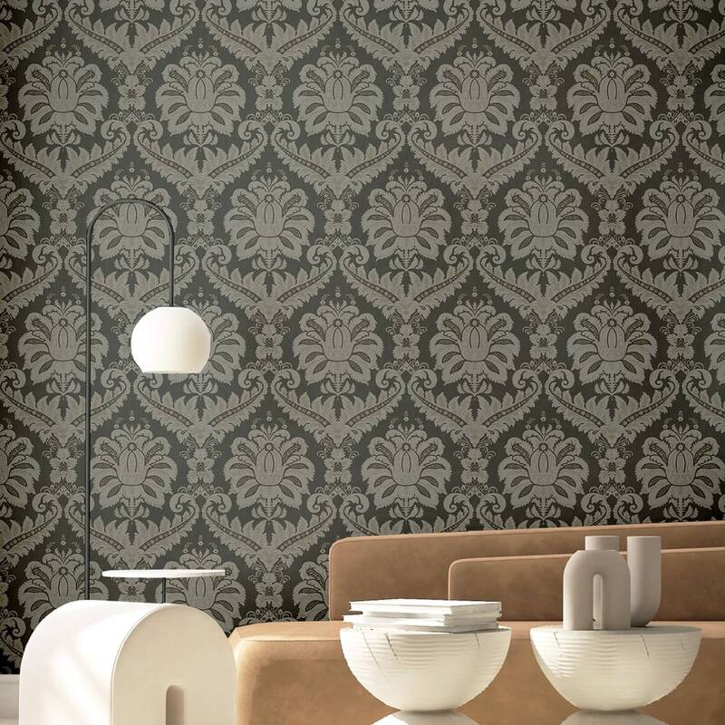 Galerie Wallcoverings Ornamenta Collection Traditional Damask Matte Finish Vinyl on Non-woven Wallpaper Roll