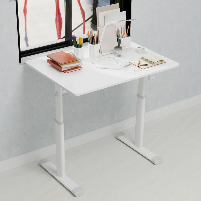 GDFStudio - 32"W Manual Height Adjustable Ergonomic Computer Desk