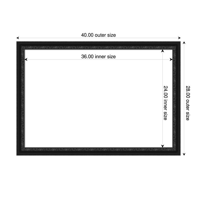 Downton Black Framed Dry Erase Magnetic Board - 40 x 28 in