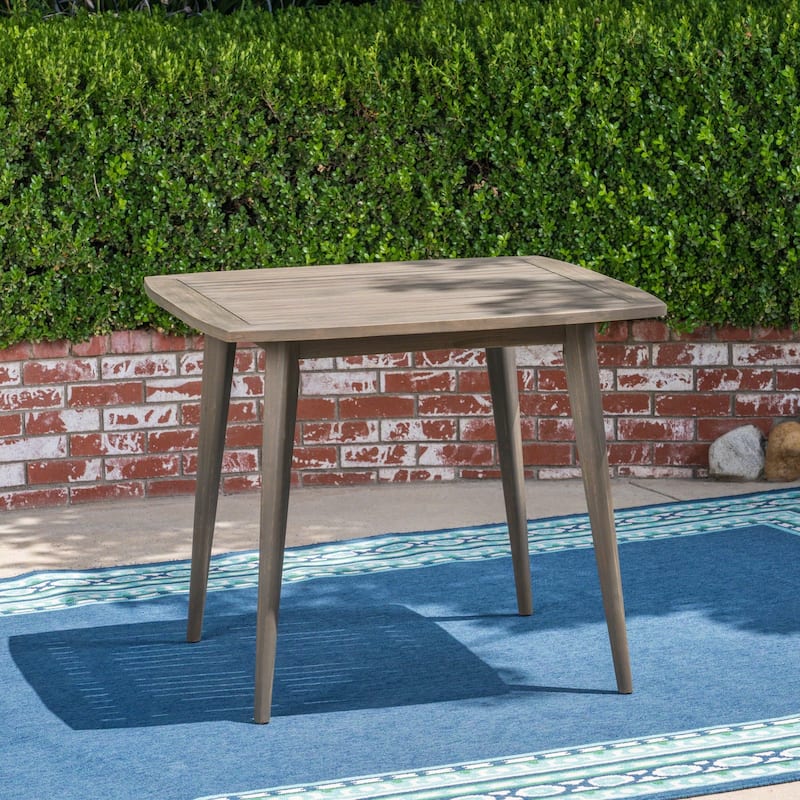 Outdoor Square Acacia Wood Table - Grey-1