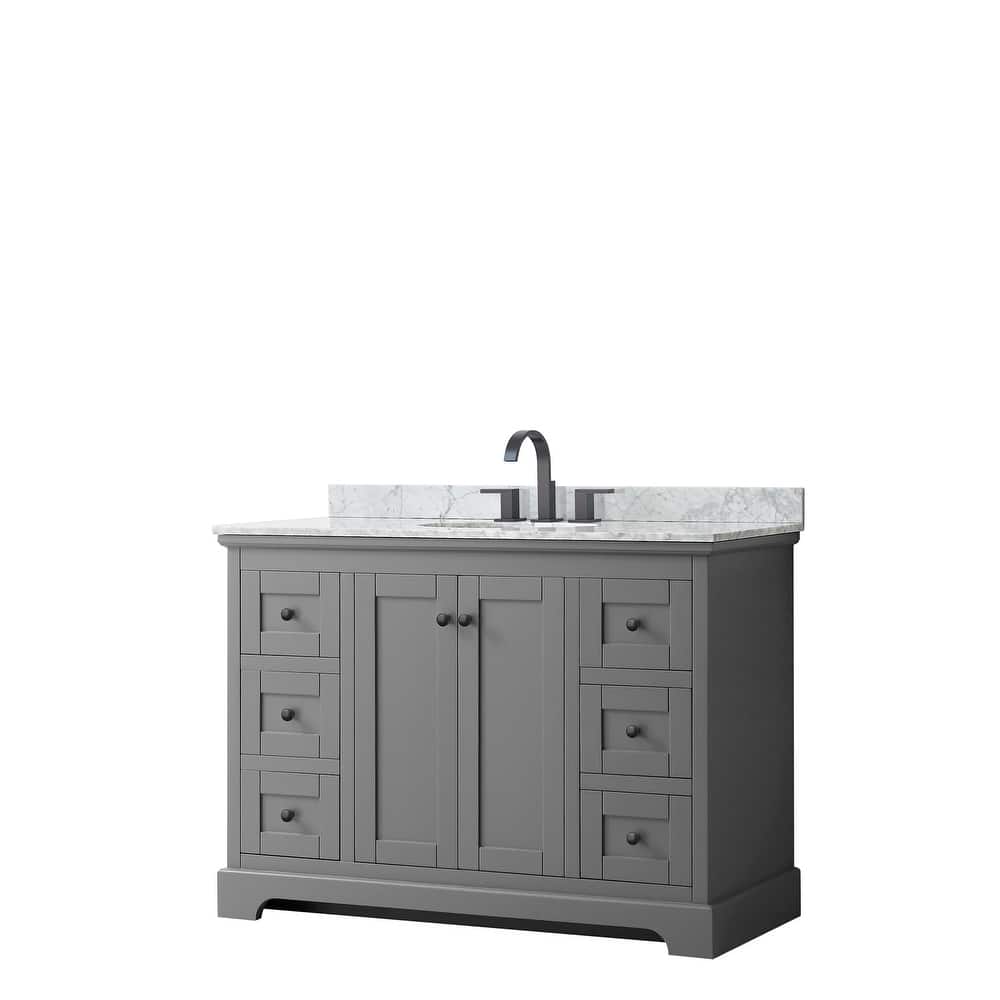 Avery 48-inch Single Vanity, Marble Top, Oval Sink, No Mirror