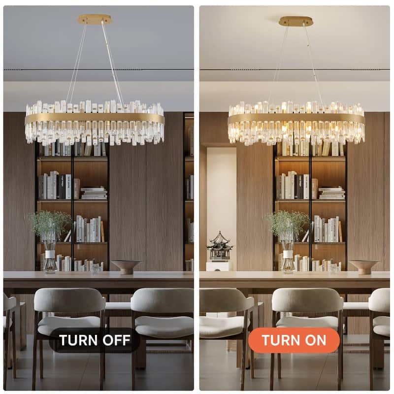 36" French Empire Crystal Chandelier - 24-Light Gold Luxury Ceiling Fixture for Dining/Living Rooms (Premium Crystals Included)