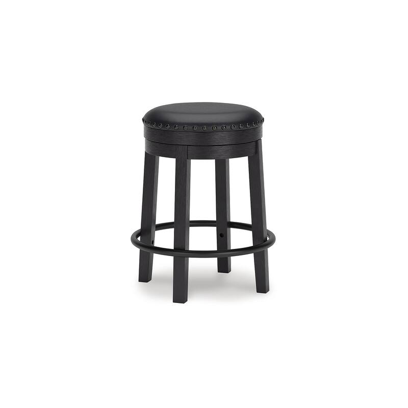 Signature Design by Ashley Valebeck Black Upholstered Swivel Stool - 19.25" W x 19.25" D x 24.38" H
