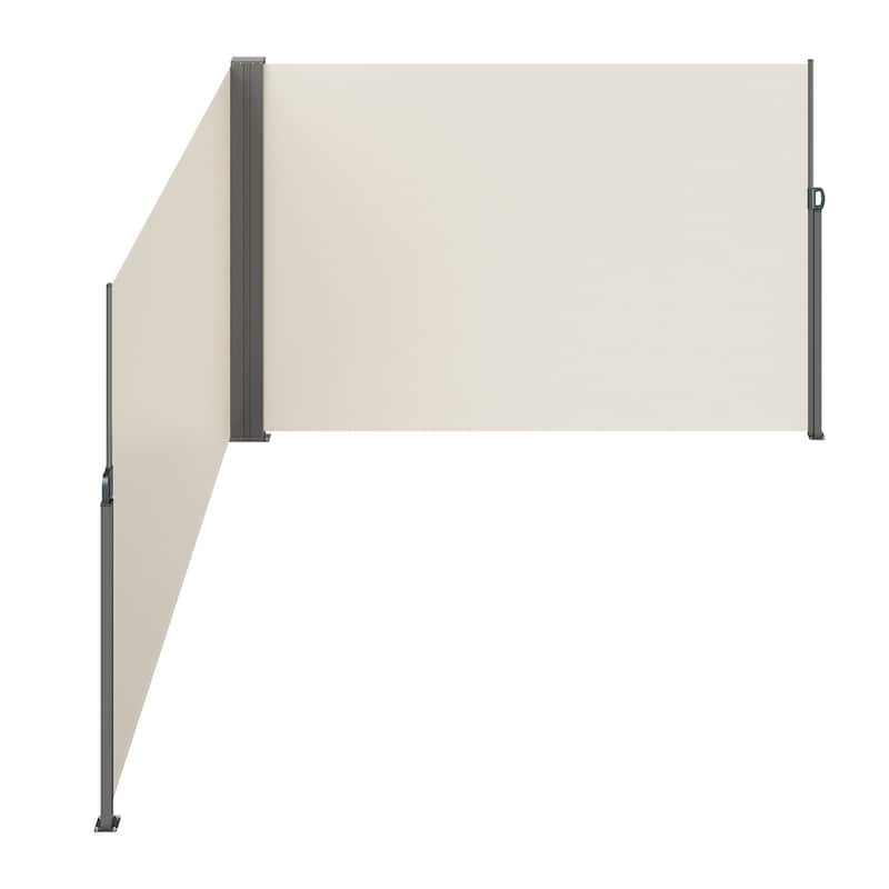 79''x 236'' Patio Retractable Side Awning Privacy Screen with Spring Handle Perfect for Outdoor Use