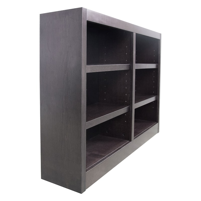 Concepts in Wood Double Wide Wood Bookcase, 6 Shelf, 36 inch Tall