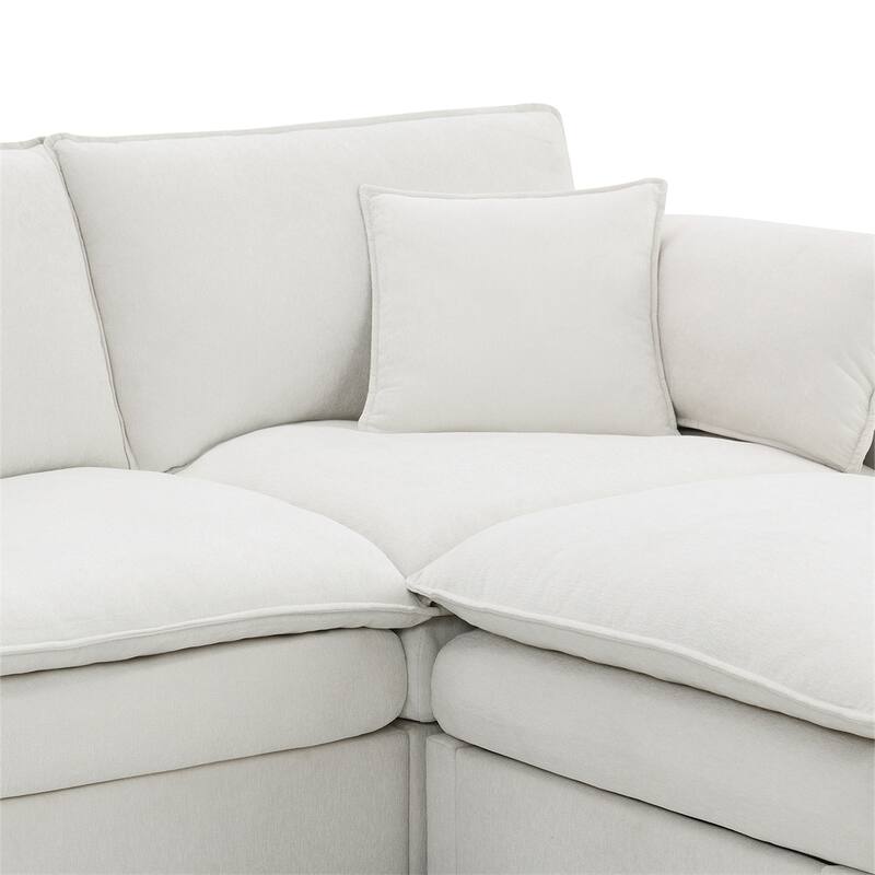 134"*66" Chenille Modular Sectional Sofa,U Shaped Cloud Couch Set