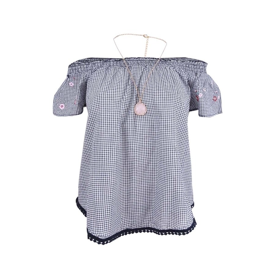 Shop Self Esteem Juniors Off The Shoulder Peasant Top M Black