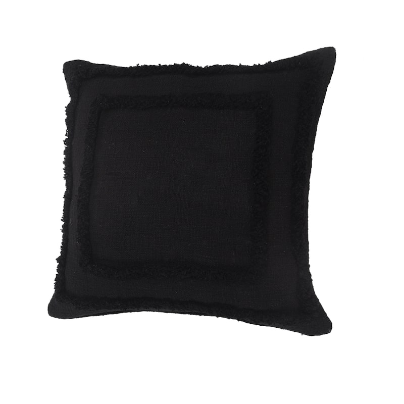 HomeRoots 20" X 20" Black 100% Cotton Geometric Zippered Pillow
