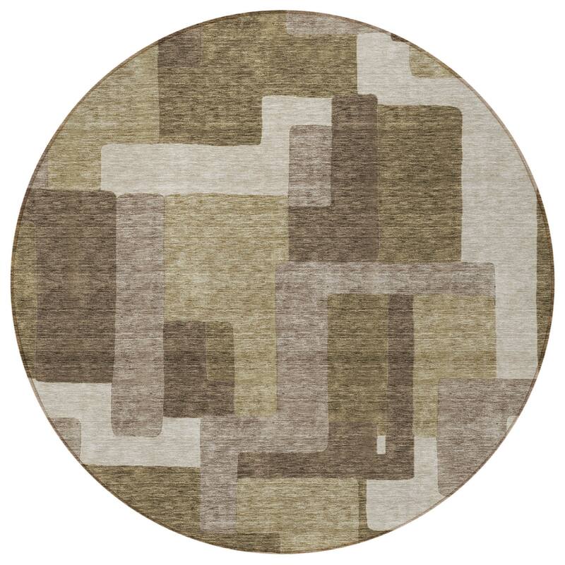 HomeRoots Abstract Transitional Rectangle Outdoor Rug