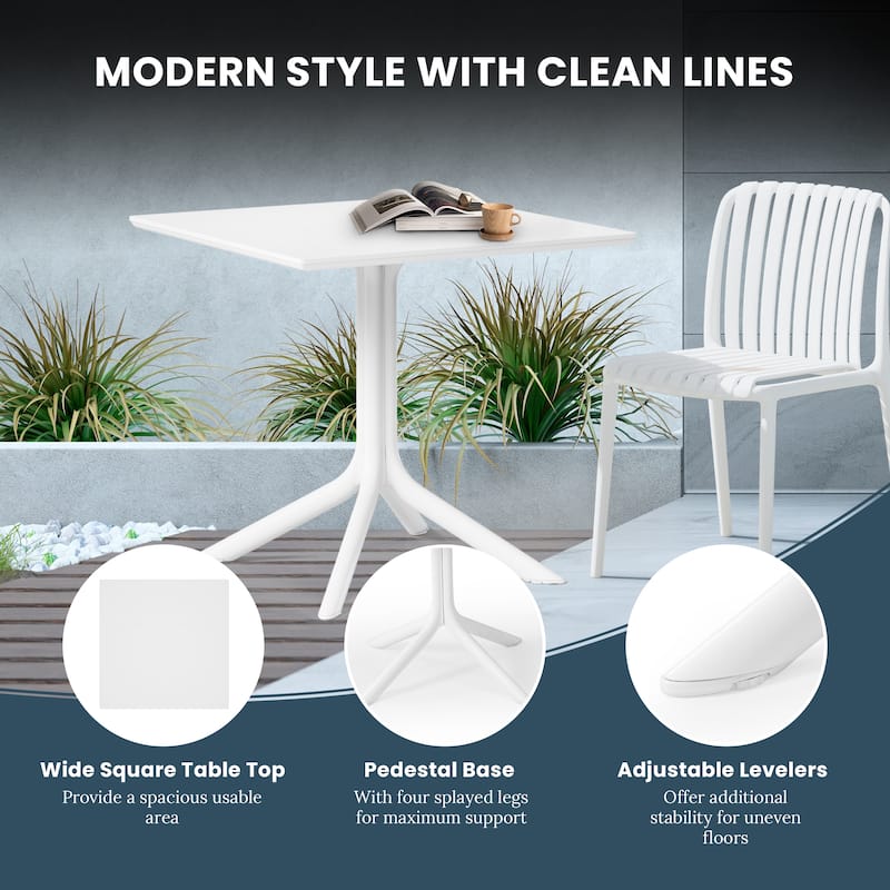 Frond and Form 31.5" Outdoor Square Dining Table