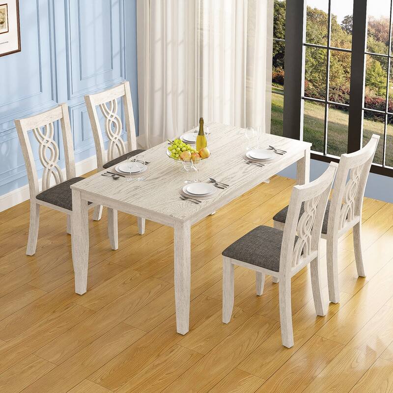 Javlergo 67 Inch Modern Wood Dining Table Solid Wood Rectangular Dining Table for Kitchen