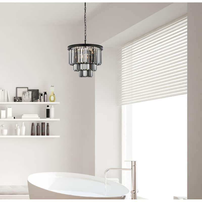 Royce Edge 9-Light Matte Black Chandelier