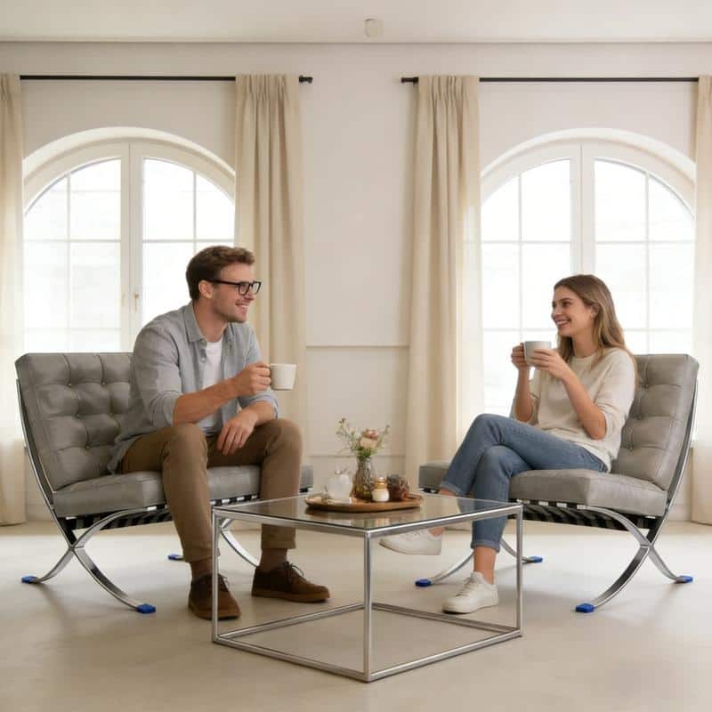 Mid Century Tufted Top Grain/ Faux Leather Upholstered Lounge Chair