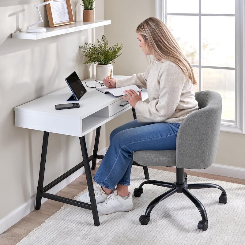 Bush Furniture Steele Small Writing Desk and Chair Set for Home Office