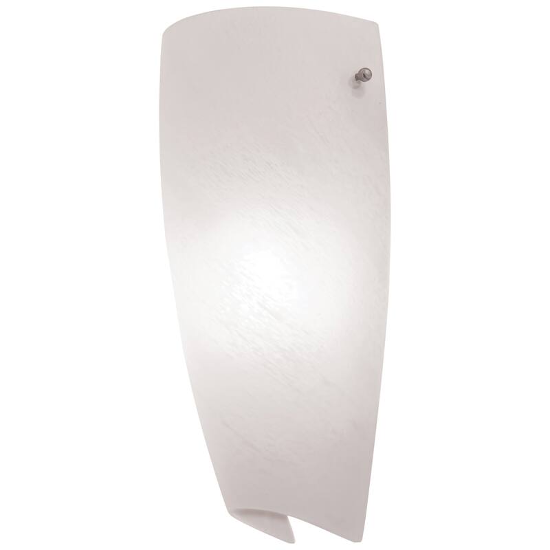 Access Lighting Daphne 1 Light Wall Sconce - Brushed Steel Finish - Alabaster Shade