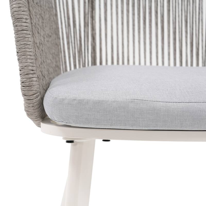 Outdoor 2-piece Dining PE Wicker Arm Chair with Cushion