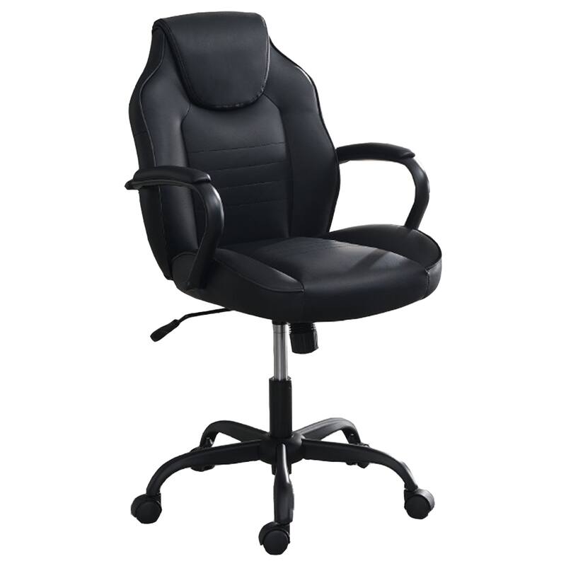 Office Chair with Padded Armrests - Black