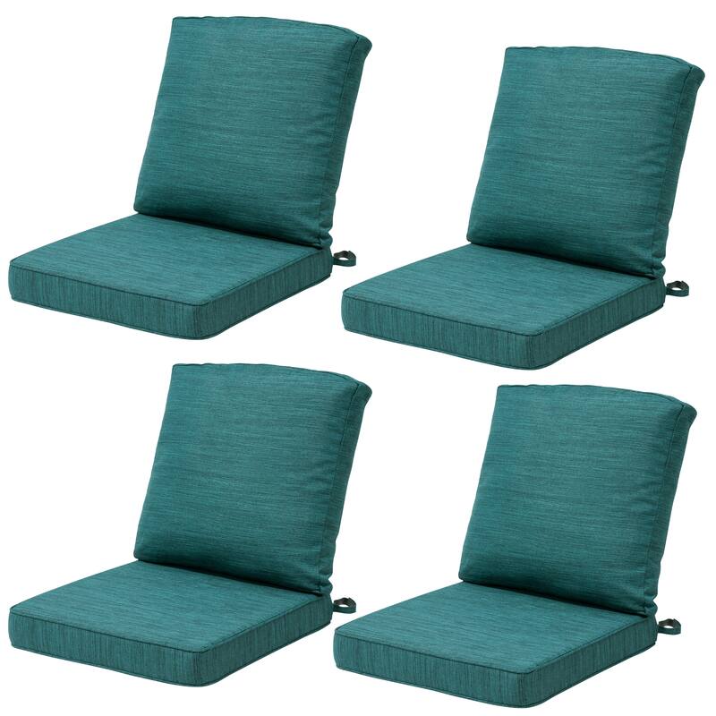 22 x 21 in Outdoor Patio Deep Seat Cushions Set Water Resistant - MALACHITE - 4PC
