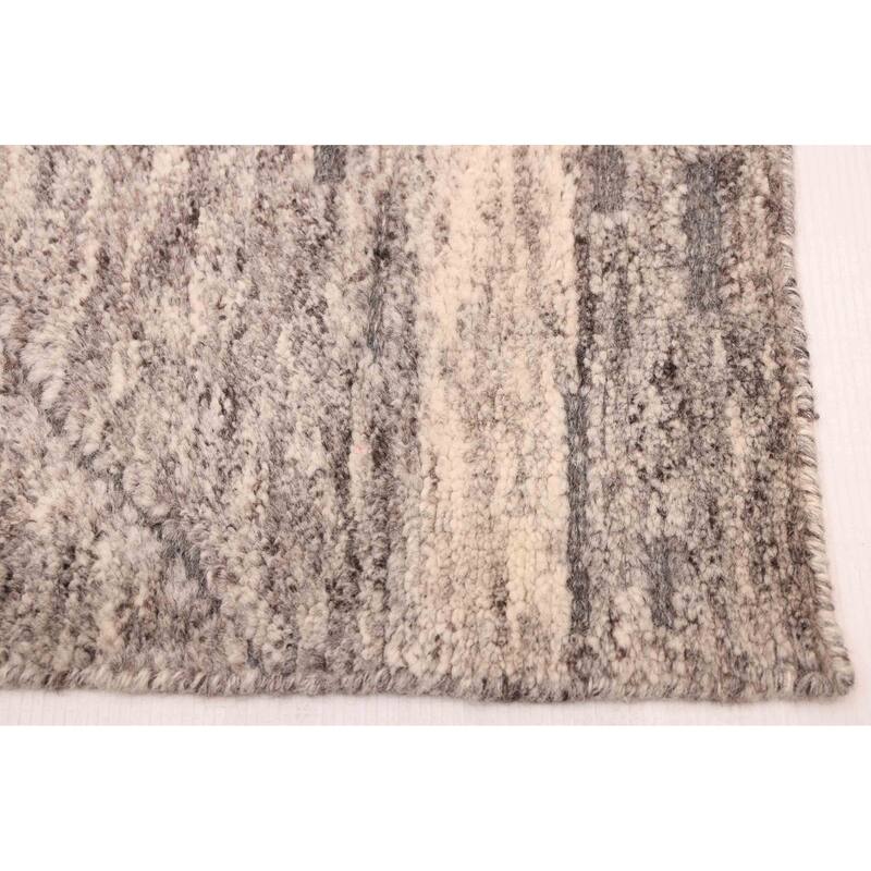 ECARPETGALLERY Hand-knotted Tangier Grey Wool Rug - 5'5 x 7'10