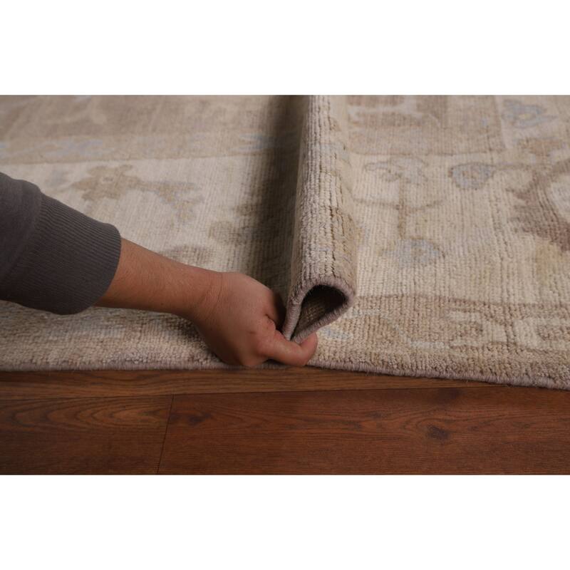 Vegetable Dye Brown Oushak Turkish Area Rug Hand-Knotted Wool Carpet - 8'2"x 10'0"