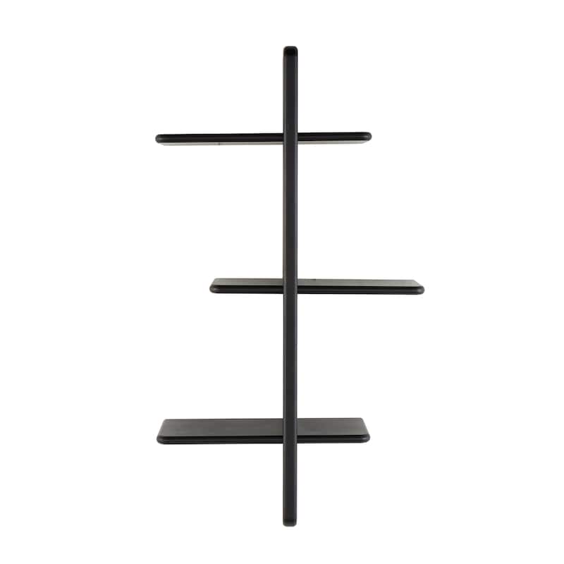 Wood Handmade 6 Shelf Wall Shelf - Light Brown or Black - Roche River Decor